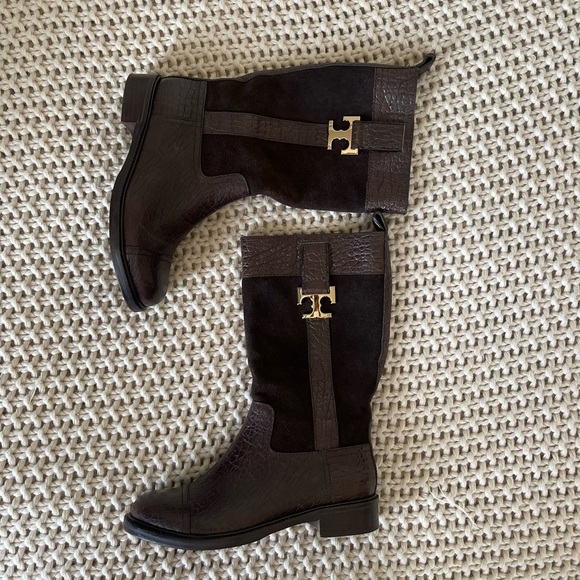 Tory Burch Brown 'corey' Leather Suede Boots - Picture 15 of 15
